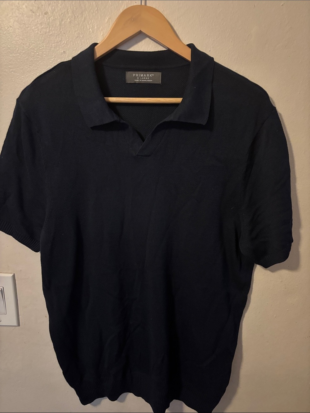 Primark Men's Dark Navy Short Sleeve Polo Shirt